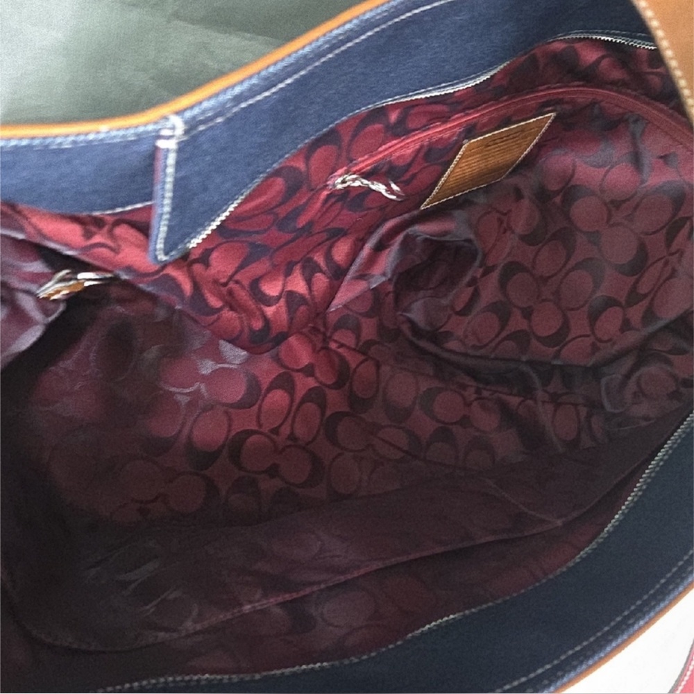 Coach Denim Weekender Tote Bag Cherry Coke lining Vintage Y2K C04K-5436 RARE - Picture 4 of 16